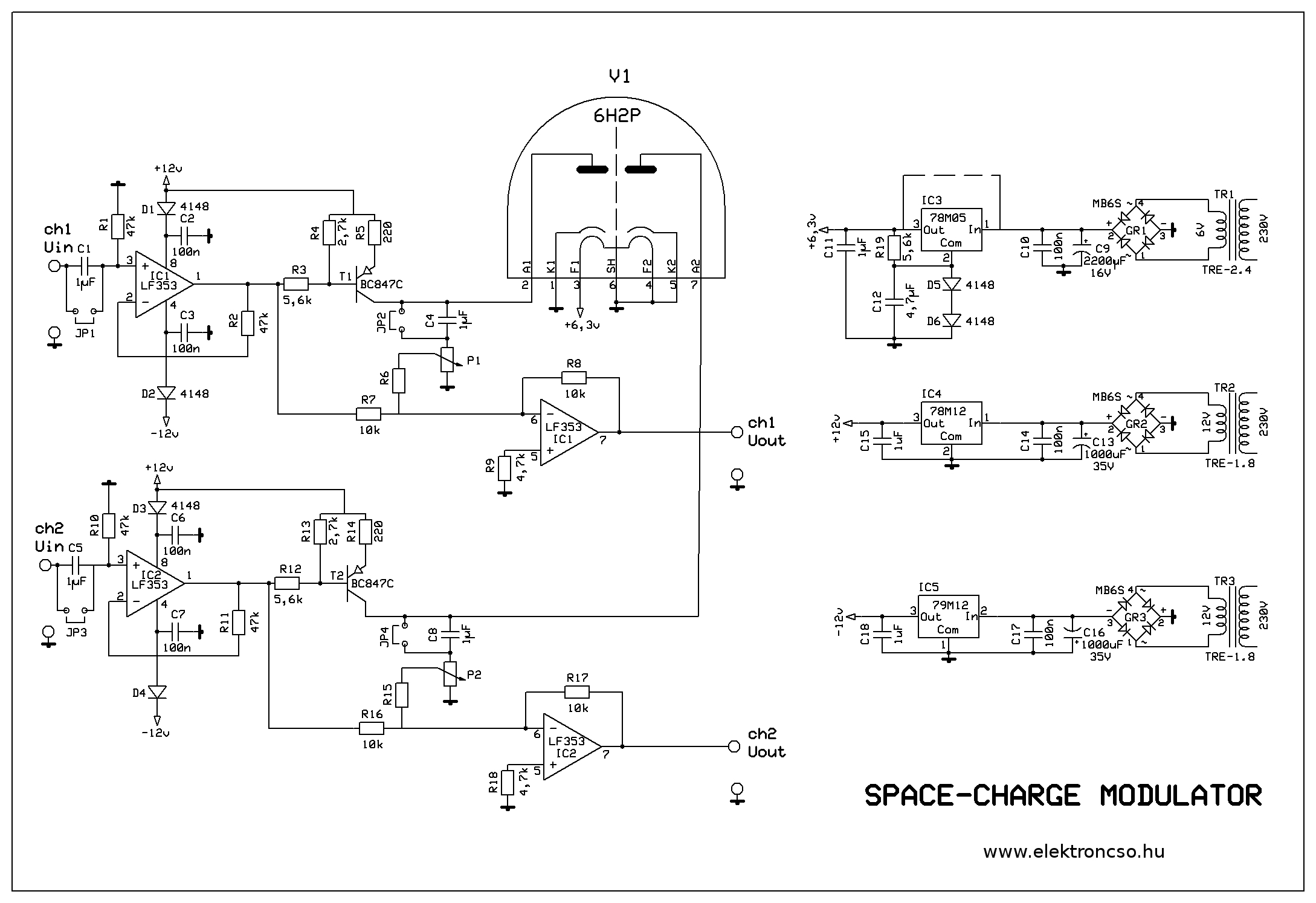 12. ábra A tértöltés modulátor kapcsolási rajza